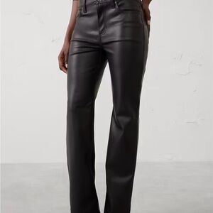 Banana Republic Black Faux Leather Straight-Leg Pants